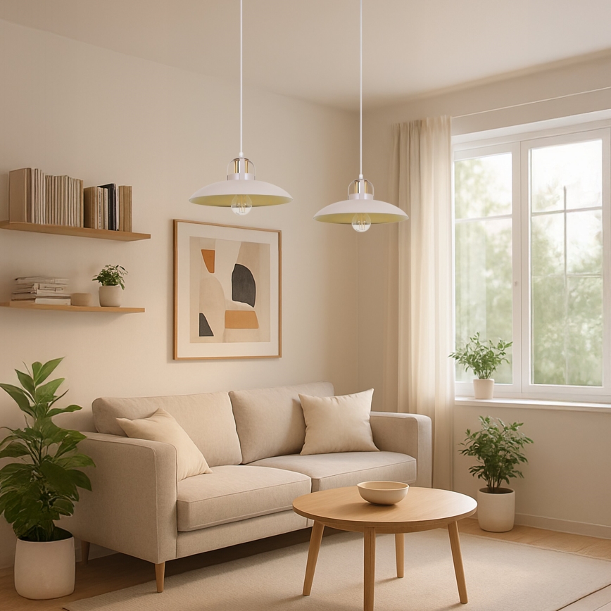 Brilagi - Chandelier on a string FLAMENGO 2xE27/60W/230V beige