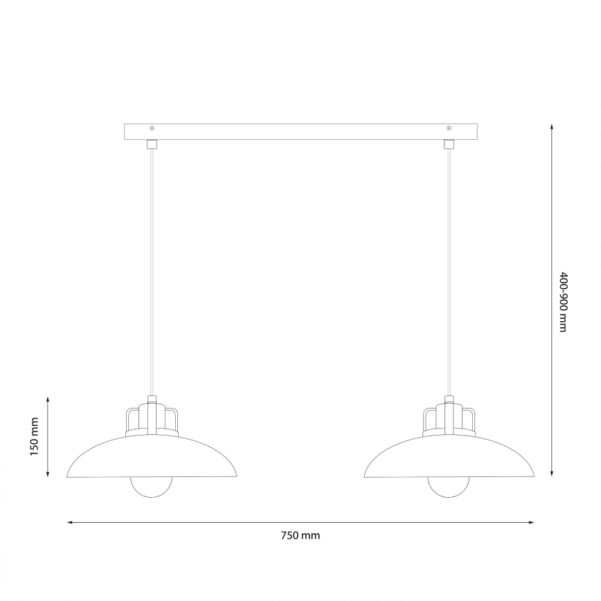Brilagi - Chandelier on a string FLAMENGO 2xE27/60W/230V beige
