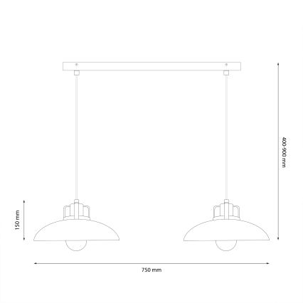 Brilagi - Chandelier on a string FLAMENGO 2xE27/60W/230V white