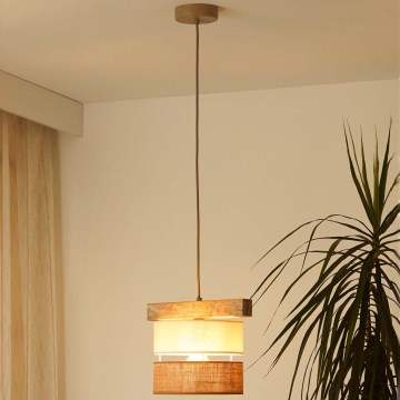 Brilagi - Chandelier on a string FOREST 1xE27/15W/230V pine/beige/creamy
