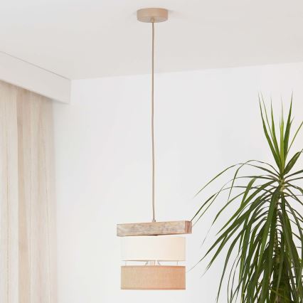 Brilagi - Chandelier on a string FOREST 1xE27/15W/230V pine/beige/creamy