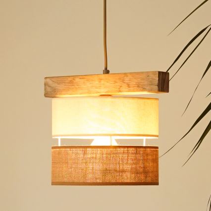 Brilagi - Chandelier on a string FOREST 1xE27/15W/230V pine/beige/creamy
