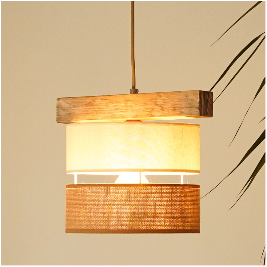 Brilagi - Chandelier on a string FOREST 1xE27/15W/230V pine/beige/creamy