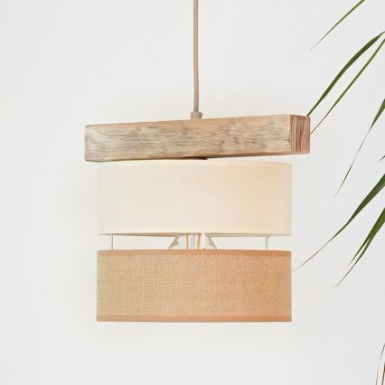 Brilagi - Chandelier on a string FOREST 1xE27/15W/230V pine/beige/creamy