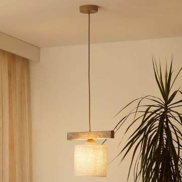 Brilagi - Chandelier on a string FOREST 1xE27/15W/230V pine/brown/creamy