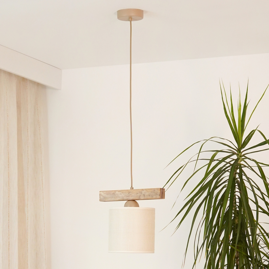 Brilagi - Chandelier on a string FOREST 1xE27/15W/230V pine/brown/creamy