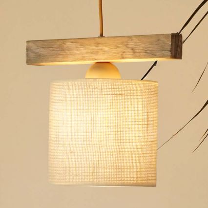 Brilagi - Chandelier on a string FOREST 1xE27/15W/230V pine/brown/creamy