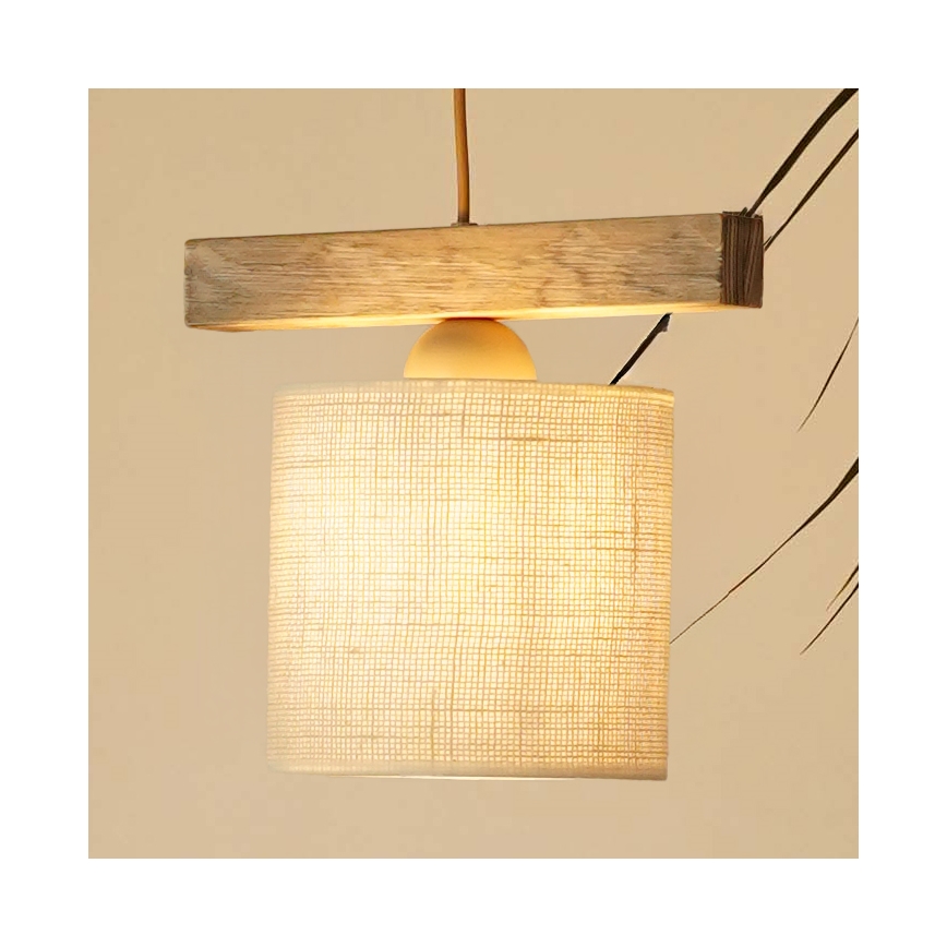 Brilagi - Chandelier on a string FOREST 1xE27/15W/230V pine/brown/creamy