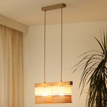 Brilagi - Chandelier on a string FOREST 2xE27/15W/230V pine/beige/creamy