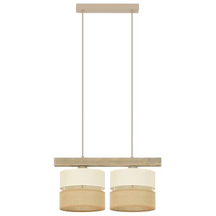 Brilagi - Chandelier on a string FOREST 2xE27/15W/230V pine/beige/creamy