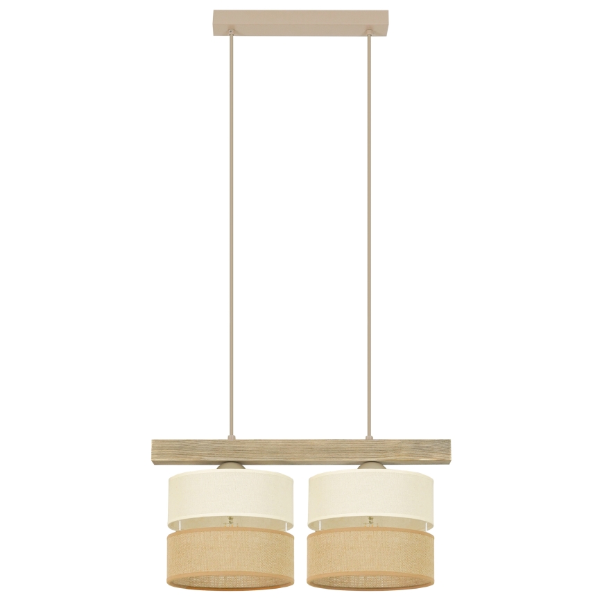Brilagi - Chandelier on a string FOREST 2xE27/15W/230V pine/beige/creamy