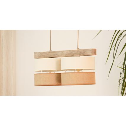 Brilagi - Chandelier on a string FOREST 2xE27/15W/230V pine/beige/creamy
