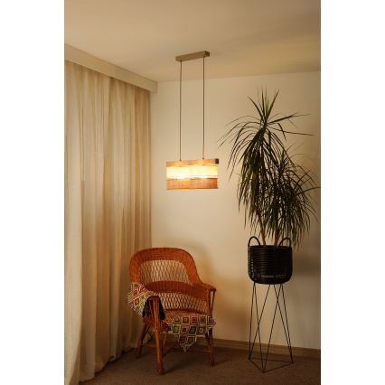 Brilagi - Chandelier on a string FOREST 2xE27/15W/230V pine/beige/creamy