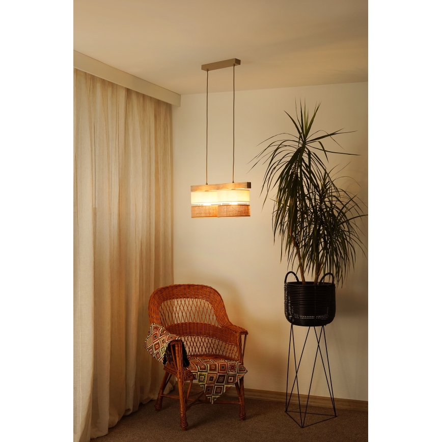 Brilagi - Chandelier on a string FOREST 2xE27/15W/230V pine/beige/creamy