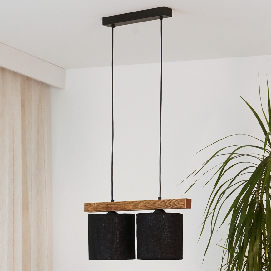 Brilagi - Chandelier on a string FOREST 2xE27/15W/230V pine/black
