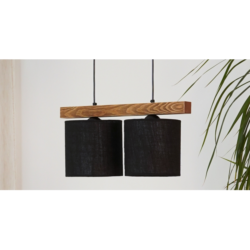 Brilagi - Chandelier on a string FOREST 2xE27/15W/230V pine/black