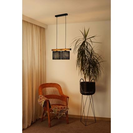 Brilagi - Chandelier on a string FOREST 2xE27/15W/230V pine/black