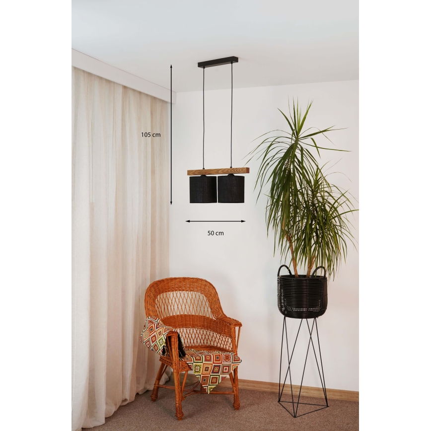 Brilagi - Chandelier on a string FOREST 2xE27/15W/230V pine/black