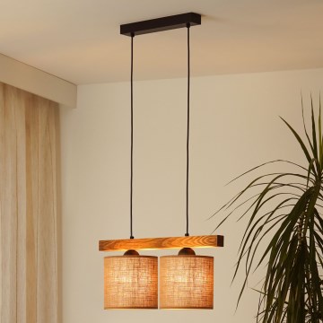 Brilagi - Chandelier on a string FOREST 2xE27/15W/230V pine/brown/black