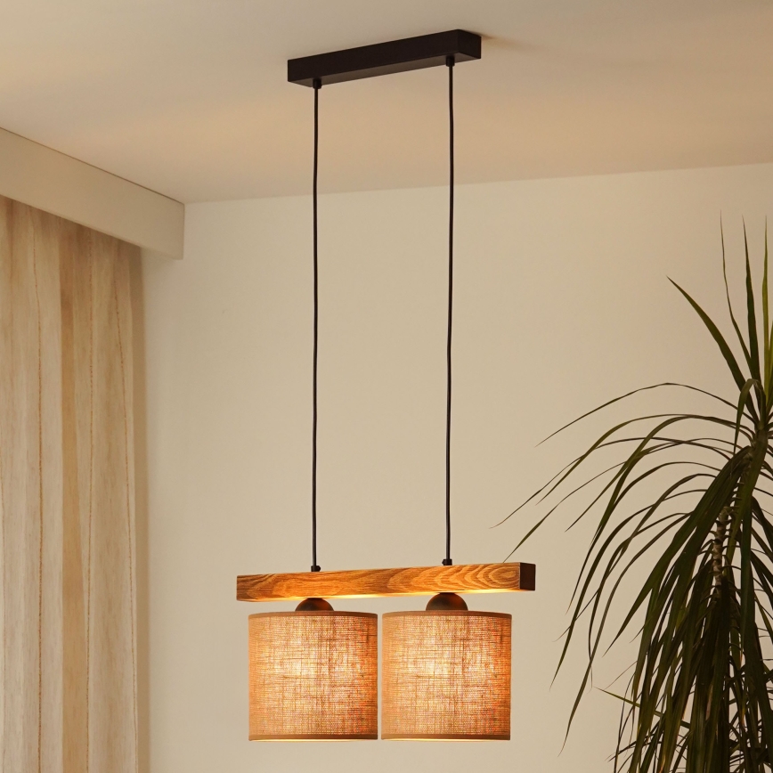 Brilagi - Chandelier on a string FOREST 2xE27/15W/230V pine/brown/black