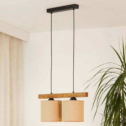 Brilagi - Chandelier on a string FOREST 2xE27/15W/230V pine/brown/black