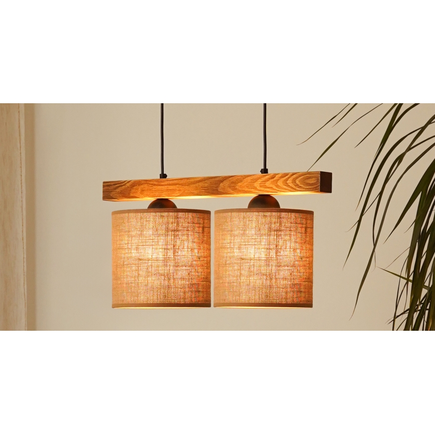 Brilagi - Chandelier on a string FOREST 2xE27/15W/230V pine/brown/black