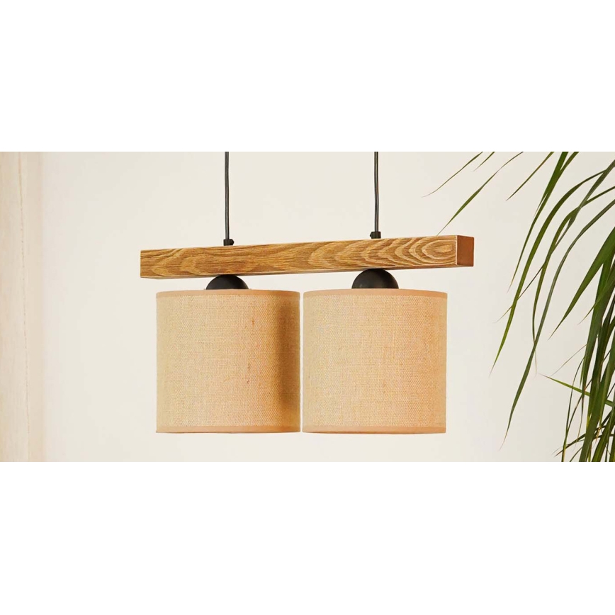 Brilagi - Chandelier on a string FOREST 2xE27/15W/230V pine/brown/black