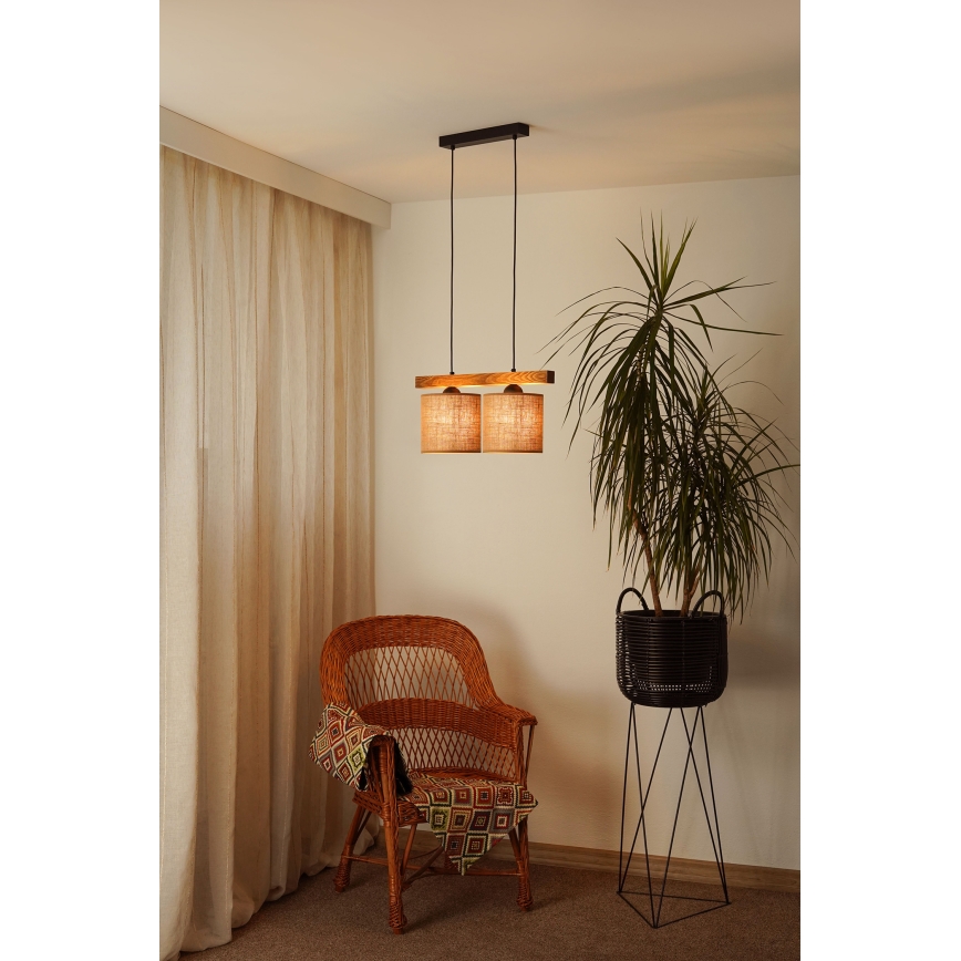 Brilagi - Chandelier on a string FOREST 2xE27/15W/230V pine/brown/black