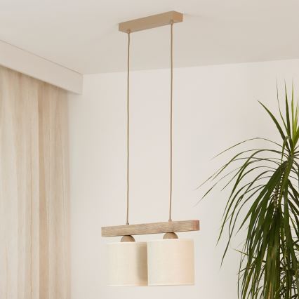 Brilagi - Chandelier on a string FOREST 2xE27/15W/230V pine/brown/creamy