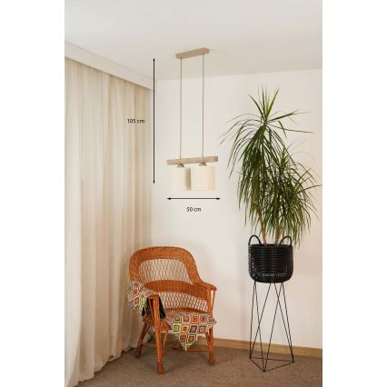 Brilagi - Chandelier on a string FOREST 2xE27/15W/230V pine/brown/creamy