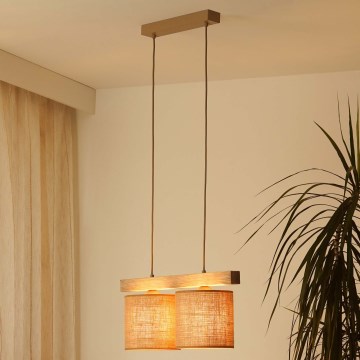 Brilagi - Chandelier on a string FOREST 2xE27/15W/230V pine/brown
