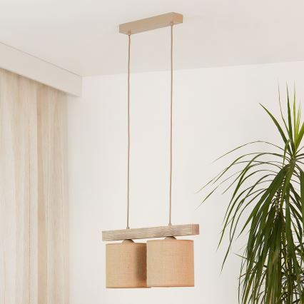 Brilagi - Chandelier on a string FOREST 2xE27/15W/230V pine/brown