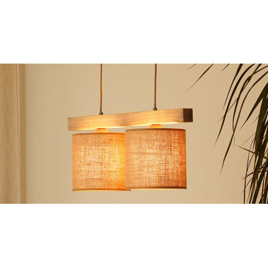Brilagi - Chandelier on a string FOREST 2xE27/15W/230V pine/brown