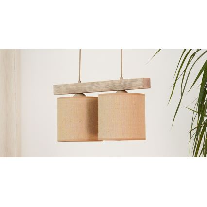 Brilagi - Chandelier on a string FOREST 2xE27/15W/230V pine/brown