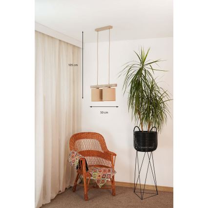 Brilagi - Chandelier on a string FOREST 2xE27/15W/230V pine/brown