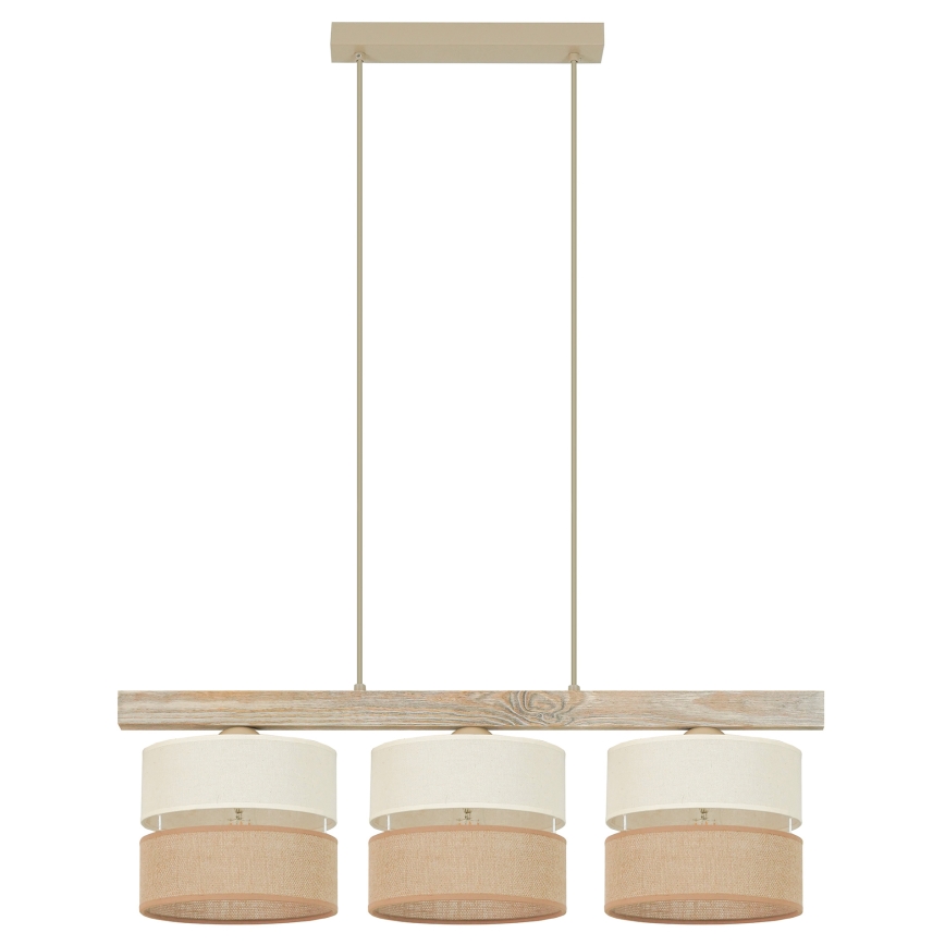 Brilagi - Chandelier on a string FOREST 3xE27/15W/230V pine/beige/creamy