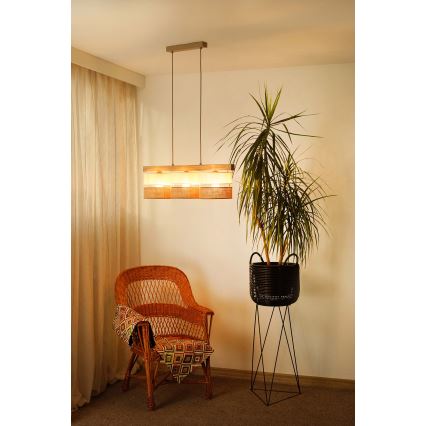Brilagi - Chandelier on a string FOREST 3xE27/15W/230V pine/beige/creamy