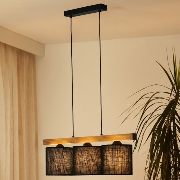 Brilagi - Chandelier on a string FOREST 3xE27/15W/230V pine/black