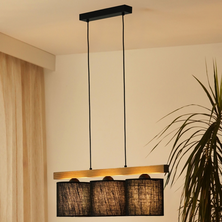 Brilagi - Chandelier on a string FOREST 3xE27/15W/230V pine/black