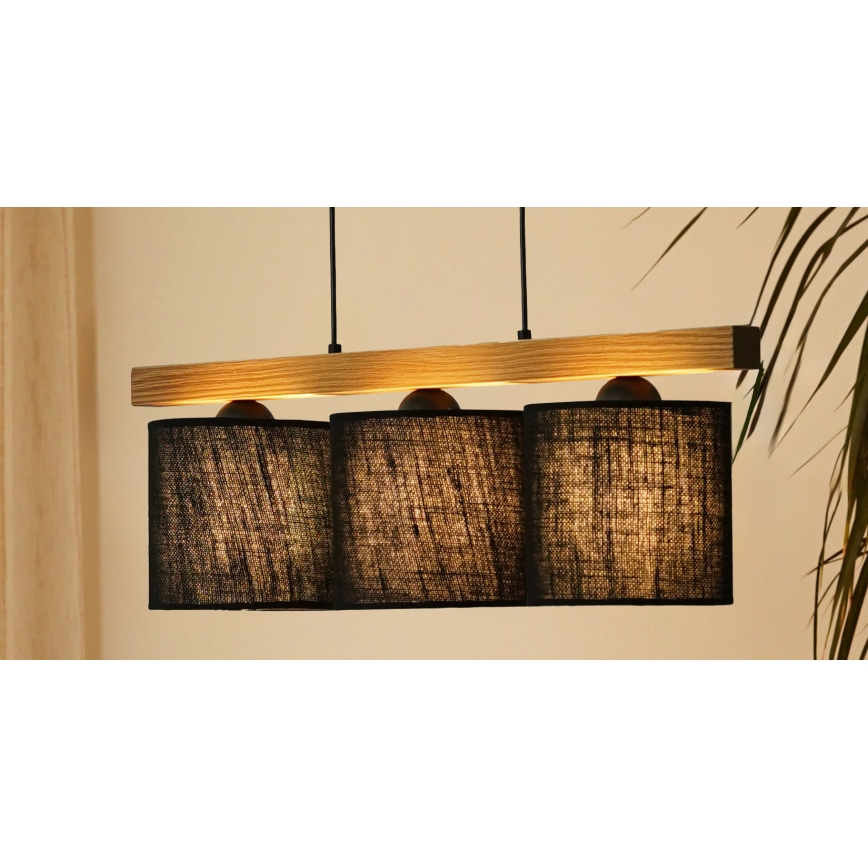 Brilagi - Chandelier on a string FOREST 3xE27/15W/230V pine/black
