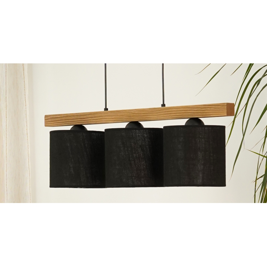 Brilagi - Chandelier on a string FOREST 3xE27/15W/230V pine/black