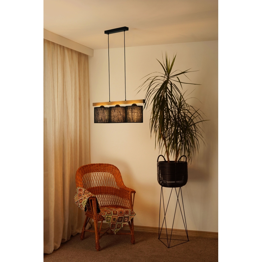 Brilagi - Chandelier on a string FOREST 3xE27/15W/230V pine/black
