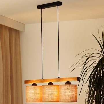 Brilagi - Chandelier on a string FOREST 3xE27/15W/230V pine/brown/black