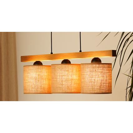Brilagi - Chandelier on a string FOREST 3xE27/15W/230V pine/brown/black