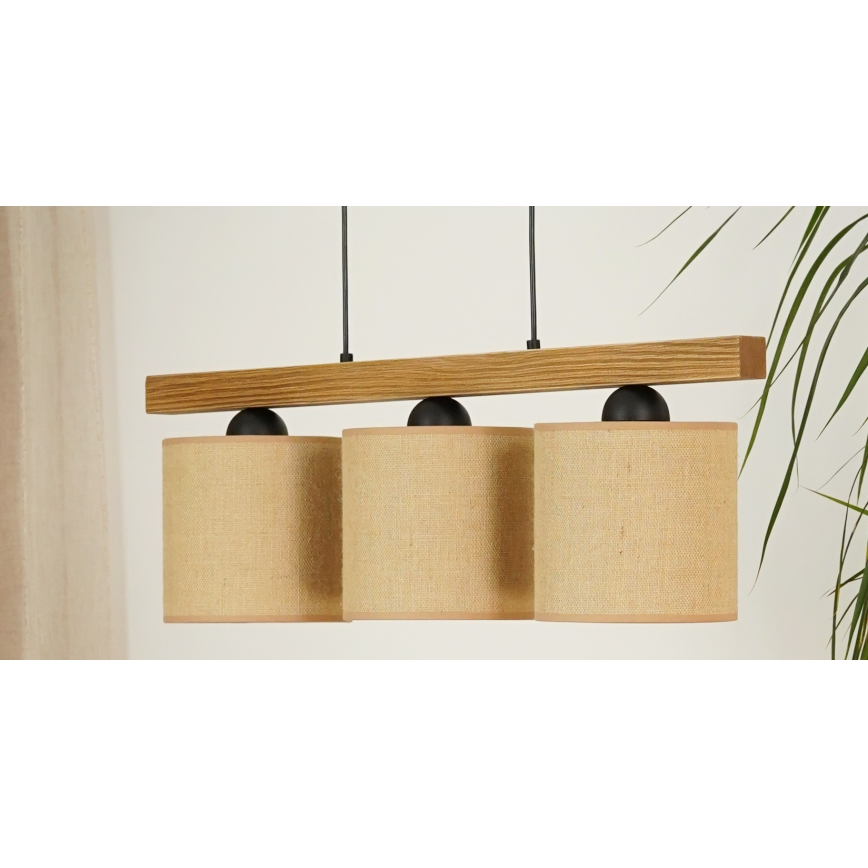 Brilagi - Chandelier on a string FOREST 3xE27/15W/230V pine/brown/black