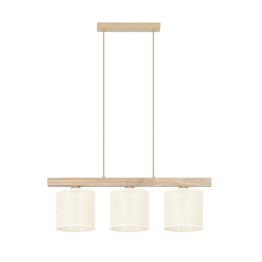 Brilagi - Chandelier on a string FOREST 3xE27/15W/230V pine/brown/creamy