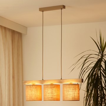 Brilagi - Chandelier on a string FOREST 3xE27/15W/230V pine/brown