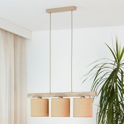 Brilagi - Chandelier on a string FOREST 3xE27/15W/230V pine/brown