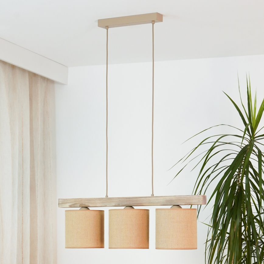 Brilagi - Chandelier on a string FOREST 3xE27/15W/230V pine/brown