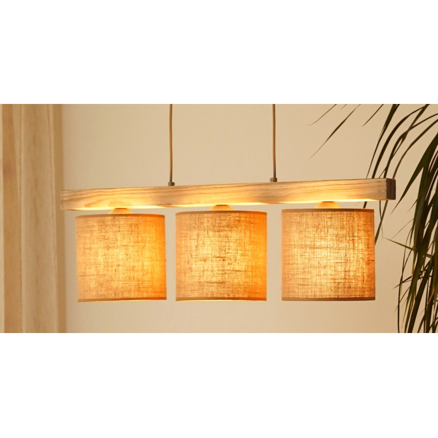 Brilagi - Chandelier on a string FOREST 3xE27/15W/230V pine/brown